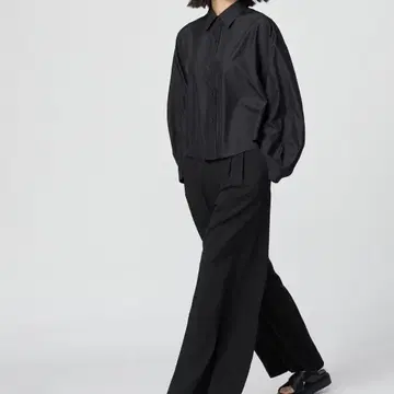 유니클로: C 감동 턱 와이드 팬츠 M
