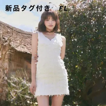 미사용 새상품 Darich 다리치 트위드 프린지 미니 원피스 FL