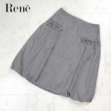 새상품급 Rene 깅엄 체크 벌룬 스커트 블랙 사이즈 34*CD1275