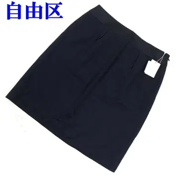 자유구 택 포함 절개 타이트 스커트 블랙 40 C1709