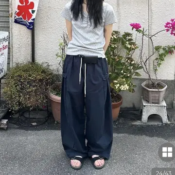 sep19 스냅 밴딩 와이드 팬츠