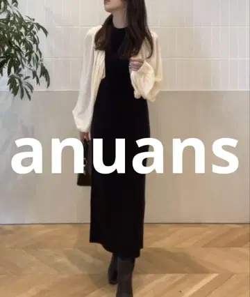 거의 미사용 anuans 긴팔 원피스 FREE 블랙 여성용
