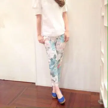 어너더 에디션 플라워 프린트 팬츠 꽃무늬 여성용 캐주얼 S