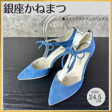 S240 긴자 카네마츠 스트랩 리본 스틸레토 펌프스 24.5cm