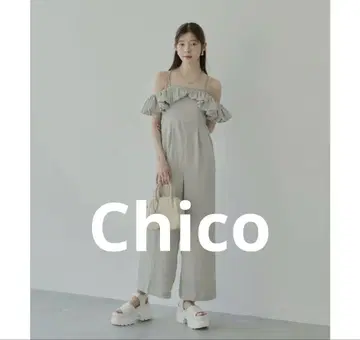 Chico 2way 볼륨 프릴 오프숄더 콤비네존 세일 새상품