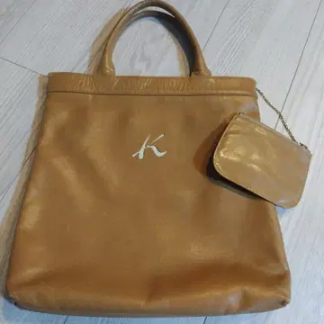 Kitamura 베이지 가죽 토트백