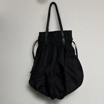 지우 블랙 나일론 가죽 숄더백