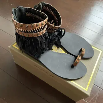 아쉬 프린지 플립플랍 블랙