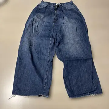 인디고 와이드 레그 데님 팬츠