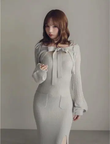 ANDMARY Kyla crochet dress Ice blue