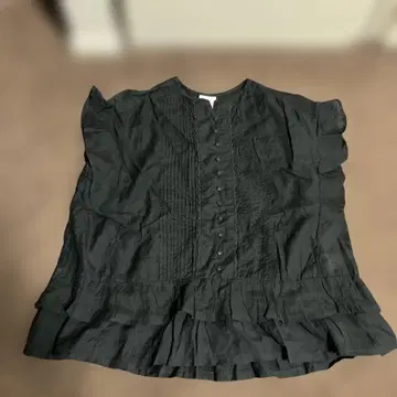 Spick & Span 블랙 슬리브리스 셔츠