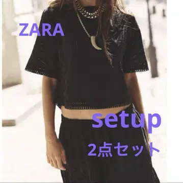 자라 셋업 블라우스 스커트 2개 세트 새상품급