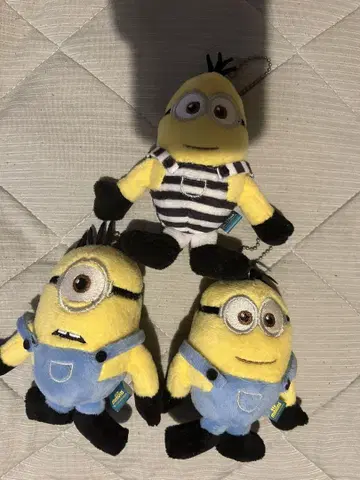 미니언 봉제 인형 키링 3개 세트