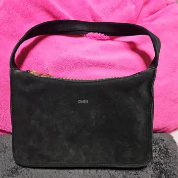 chiiiibag 블랙 스웨이드 숄더백
