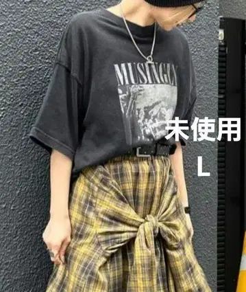미사용 90s 그래픽 빈티지 프린트 TEE 블랙 L