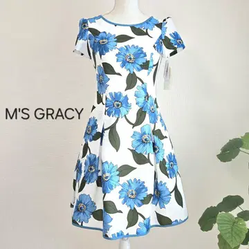 새상품 M'S GRACY 엠즈 그레이시 36 S 원피스 꽃무늬 반팔