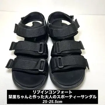 리브인컴포트 시오리 씨와 함께 만든 성숙한 스포티 샌들 블랙