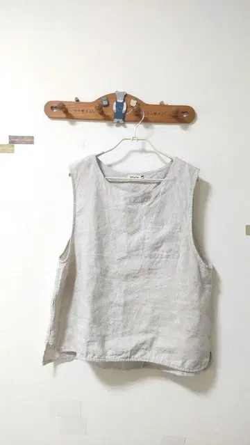 디지 와이 / 린넨 베스트 린넨 옥스 뒷면 슬릿 베스트