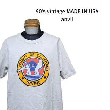 레어 90's USA제 빈티지 UCI 대학 anvil 티셔츠 L