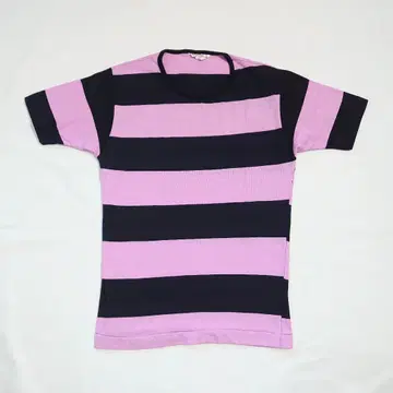 60년대 블랙 핑 블랙 핑크 두꺼운 보더 T 와이드 보더 T 50년대