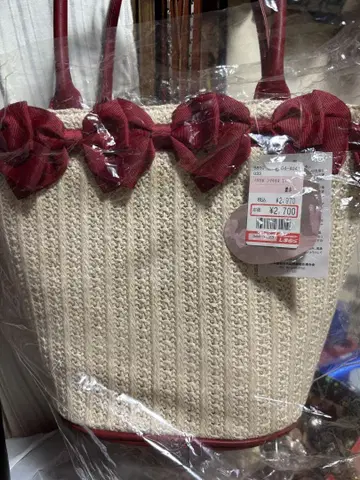 시마무라 아오키 미사코 바스켓백 빨간색