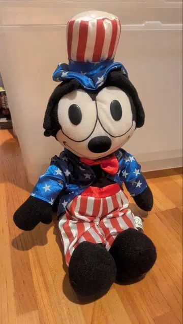 미국 국기 디자인 미키 봉제 인형 약 30cm