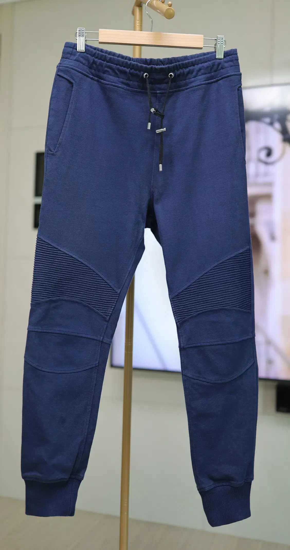 Balmain Navy Biker Jogger Pants / Waist 32~35