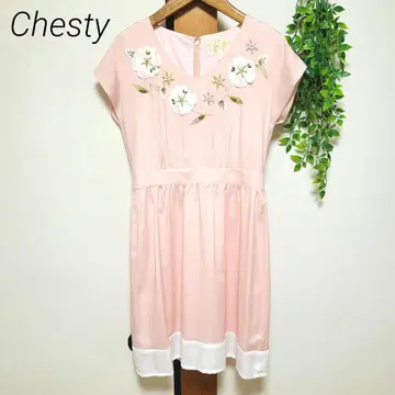 Chesty 체스티 원피스 핑크 비쥬 자수