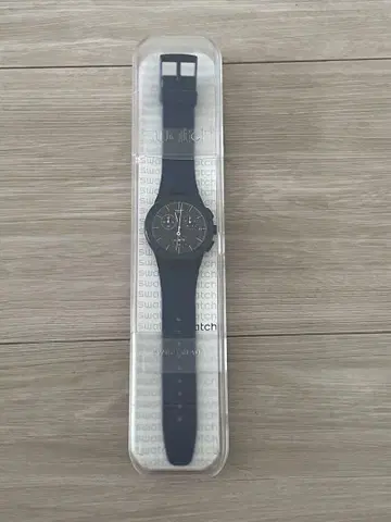 SWATCH 스와치 고무 벨트 손목시계 네이비