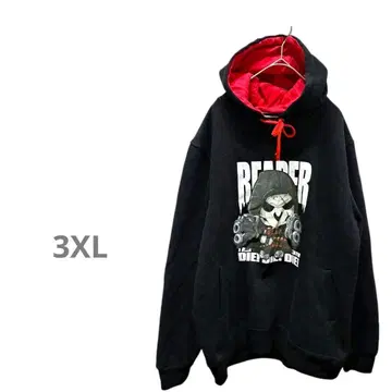 오버워치 속기모 후드티 코믹스 리퍼 캐릭터 블랙 3XL
