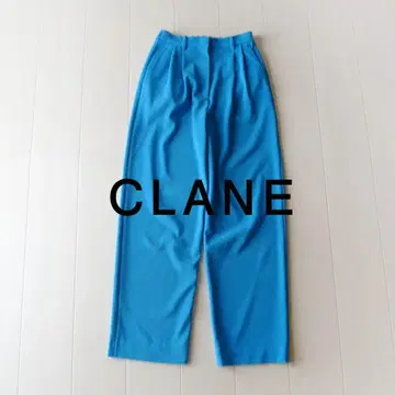 새상품급 CLANE 2,2만 코발트 블루 턱 팬츠 와이드 팬츠 클라네