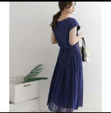 어반 리서치 도어즈 코튼 개더 원피스 로얄 블루 새상품 미사용