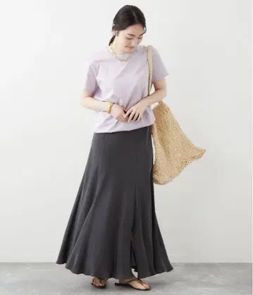 플라주 Washable Fibril 롱 스커트 블랙 38