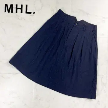 MHL. 울 100% 턱 플레어 스커트 블랙 사이즈 2*CD1220