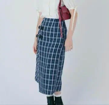 랩 스타일 체크 무늬 스커트 TINA:JOJUN
