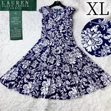 인기 3XL! 로렌 랄프 로렌 플라워 저지 롱 원피스