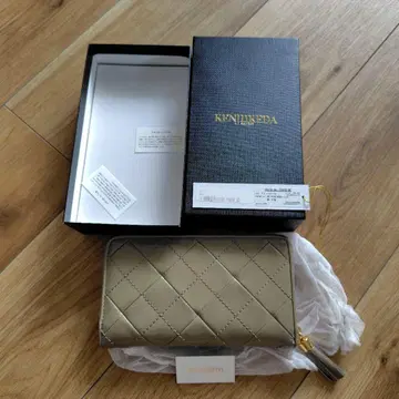 KENJI IKEDA 퀼팅 장지갑 그레이 계열 카키 계열