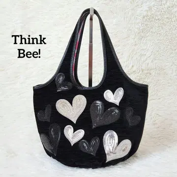 Think Bee! 싱크비 락 하트 스팽글 토트백