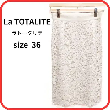La TOTALITE 레이스 스커트 화이트 36 고급 예쁨
