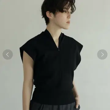 etre tokyo 프론트 지퍼 니트 블랙