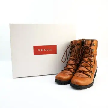 새상품급 REGAL 23.5 레이스업 부츠 브라운 박스 포함/ED11