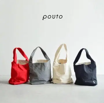 새상품급 Pouto 캔버스 싱글 토트 백 원 핸들