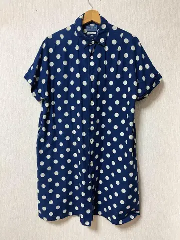 BLUEBLUE JAPAN ARIGATO 네이비 나염 도트 도트 원피스