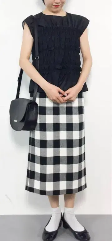 스픽&스팬 I 라인 스커트 34 체크 무늬 Spick&Span