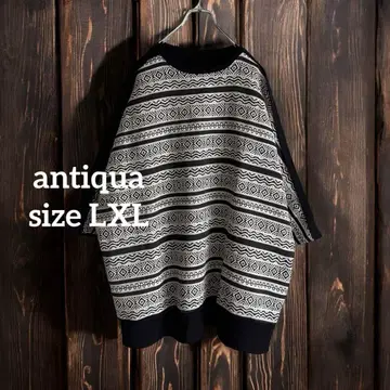 antiqua 안티카 자카드 이종 소재 상의