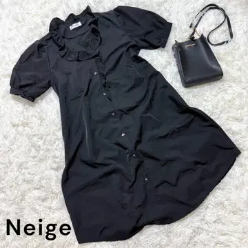 네쥬 Neige 퍼프 슬리브 원피스 프릴 칼라