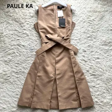 미사용 택 포함 PAULE KA 폴카 원피스 카멜 정가 13만 엔