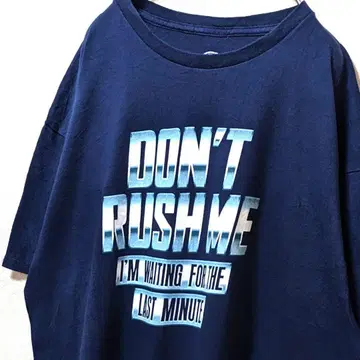 DOM DON'T RUSH ME 로고 티셔츠 네이비 컬러 XL 구제 의류