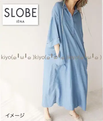 이에나 데님 스키퍼 원피스 S 색스 블루