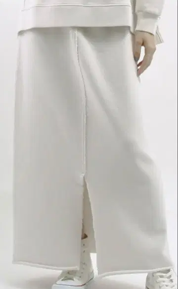WTW W's CUT OFF SWEAT SKIRT 화이트 L 사이즈